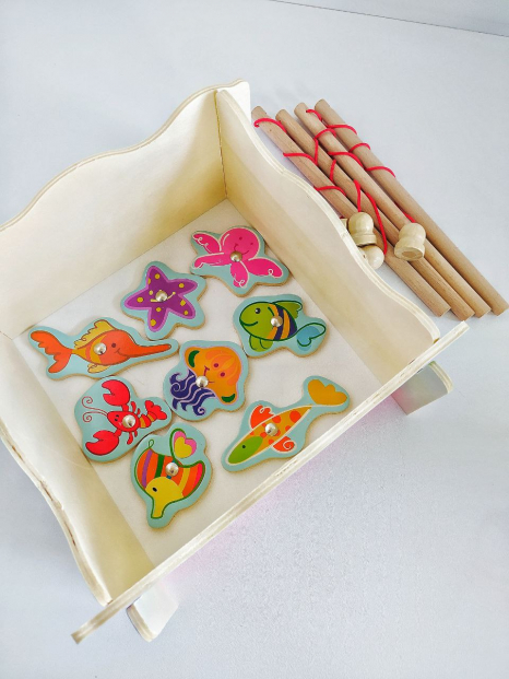 Іграшка дерев'яна магнітна риболовля, HJD 93845