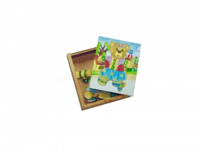 Игрушка деревянная Вкладыш Одень мишку 18 деталей HJD93871 Hongji