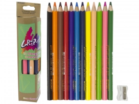 Олівці кольорові Marco Jumbo тригранні з чинкою 12 кольорів  Grip-Rite 9400-12CB