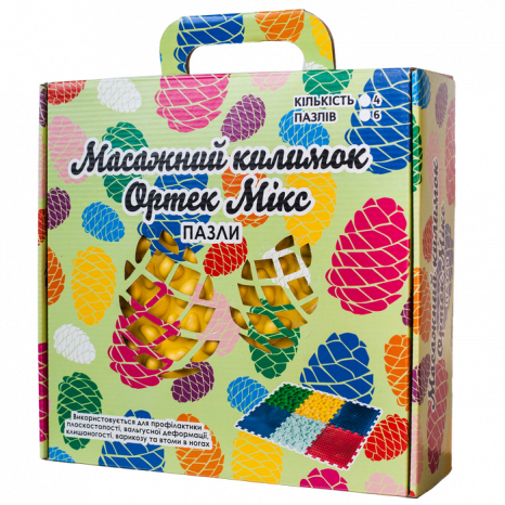 Масажний килимок Ортек Мікс Пазли 10 елементів 09428