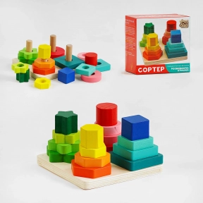 Деревянный логический сортер Цвета и оттенки, FUN Game, 94620