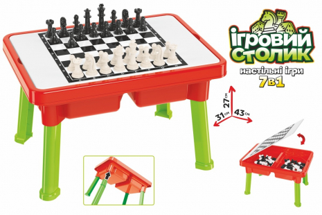 Ігровий столик: Набір настільних ігор 7 в 1 Технок 9604
