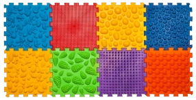 Массажный коврик Микс Пазлы 8 элементов с игрой «Лесные приключения» Ортек. 09631