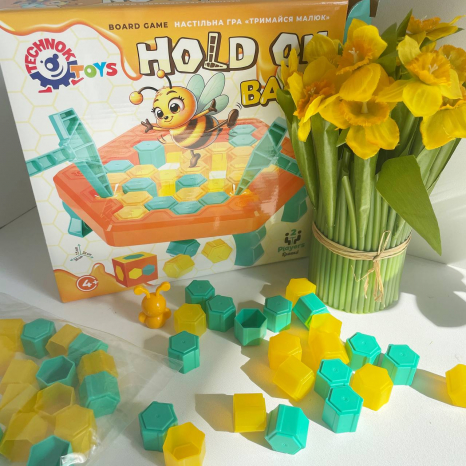 Настільна гра балансир "Тримайся малюк" (бджілка, соти)