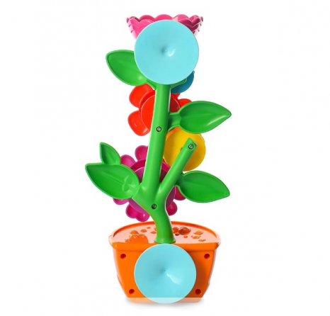 Водоспад іграшка для купання, квітка в горщику на присосках з лійкою 9909