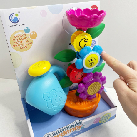 Водоспад іграшка для купання, квітка в горщику на присосках з лійкою 9909