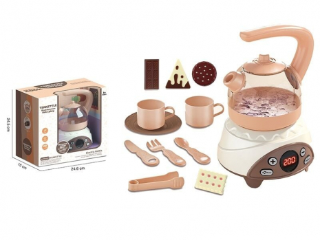 Чайник з підсвічуванням, звук, мелодії, імітація кип’ятіння води, регулювання потужності, від батарейок, 9933 A