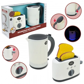 Детский набор бытовой техники Чайник и тостер со световыми звуковыми эффектами 998-10L