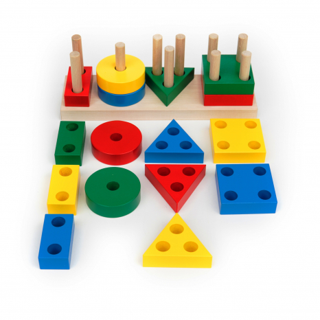 Деревянный сортер пирамидка Геометрик "Гео Классик", KomarovToys A311