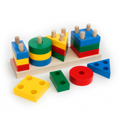 Деревянный сортер пирамидка Геометрик "Гео Классик", KomarovToys A311