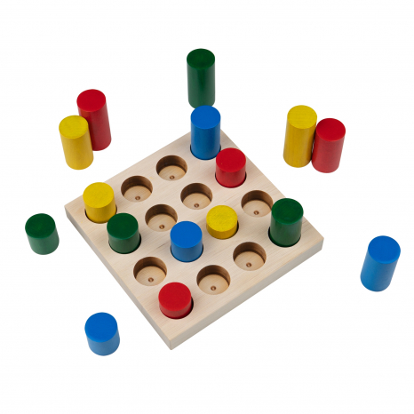 Дерев'яна гра сортер Кольорові циліндри, Komarovtoys A312
