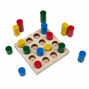 Деревянная игра сортер Цветные цилиндры, Komarovtoys A312