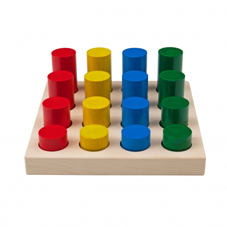 Деревянная игра сортер Цветные цилиндры, Komarovtoys A312