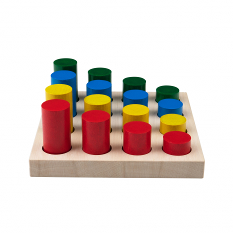 Дерев'яна гра сортер Кольорові циліндри, Komarovtoys A312