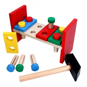 Деревянная игрушка Стучалка с колышками (гвозди), Komarovtoys А315