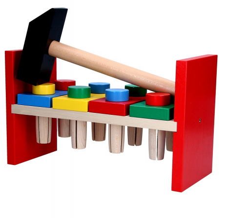 Деревянная игрушка Стучалка с колышками (гвозди), Komarovtoys А315
