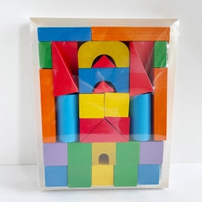 Дерев'яний конструктор-містечко  Будівельник міні KomarovToys A 318 (кубик 4 см Х 4 см)