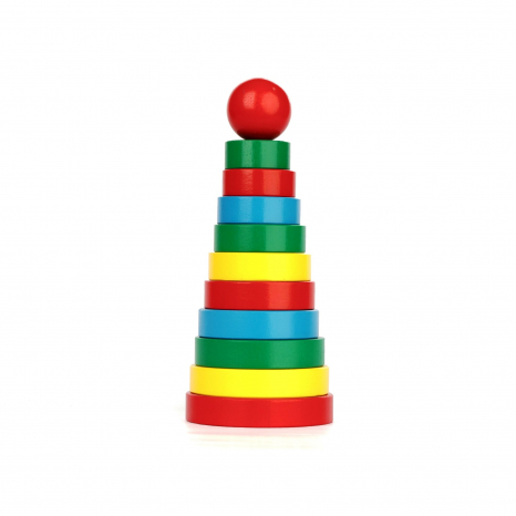 Деревянная пирамидка Кольцевая (11 эл.), KomarovToys А321 