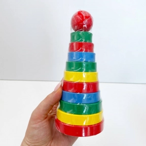 Дерев'яна пірамідка Кільцева (11 ел.), KomarovToys А321