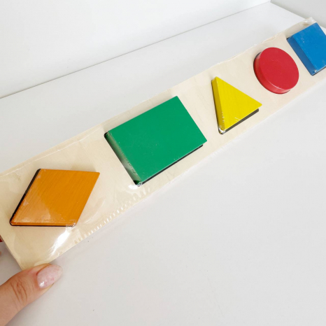 Деревянная рамка-вкладыш Геометрические фигуры 5 фигур KomarovToys A 326