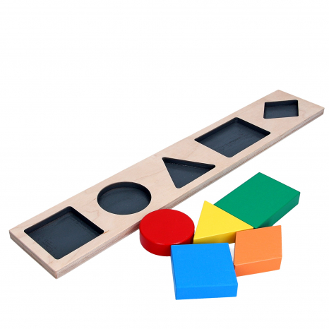 Деревянная рамка-вкладыш Геометрические фигуры 5 фигур KomarovToys A 326