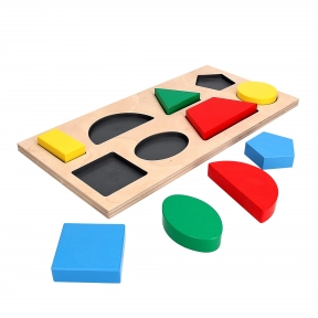 Дерев'яна рамка – вкладка “Геометричні фігури 8 фігур” KomarovToys A327