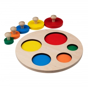 Деревянная игрушка Рамка - вкладыш МАКСИ Цветные круги, KomarovToys A330