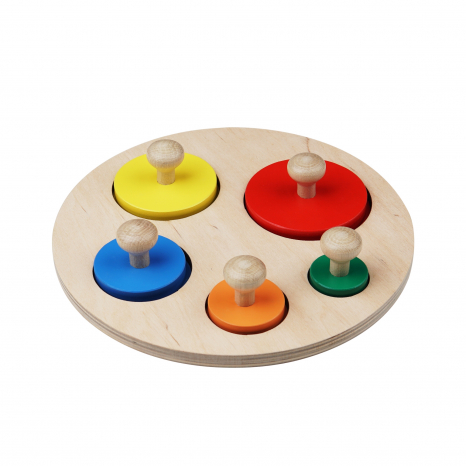 Дерев'яна іграшка Рамка - вкладиш МАКСІ Кольорові кола, KomarovToys A330