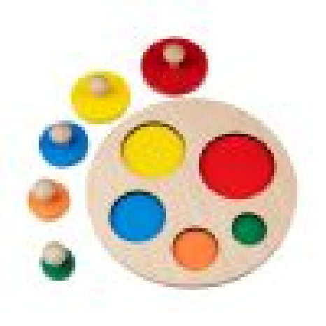 Дерев'яна іграшка Рамка - вкладиш МАКСІ Кольорові кола, KomarovToys A330