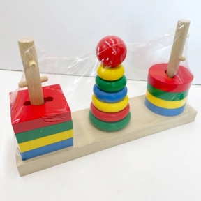 Дерев'яна логічна пірамідка 3 в 1, KomarovToys A338