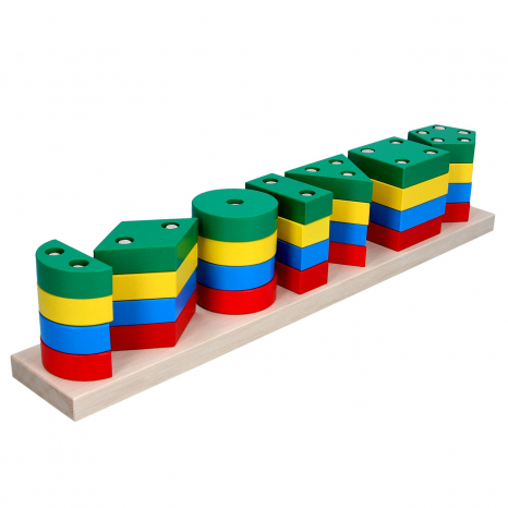 Деревянная игрушка пирамидка Геометрик XXL, KomarovToys A340