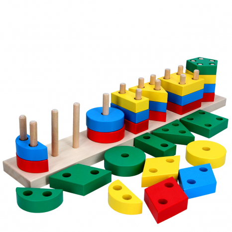 Деревянная игрушка пирамидка Геометрик XXL, KomarovToys A340