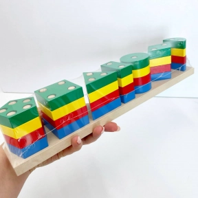 Деревянная игрушка пирамидка Геометрик XXL, KomarovToys A340