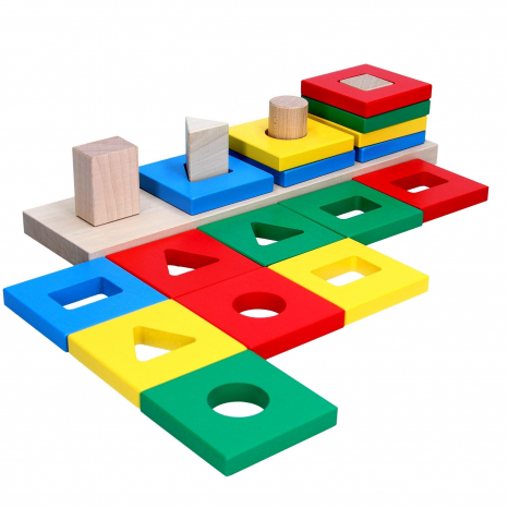 Дерев'яна пірамідка Кольоровий квартет, KomarovToys A344