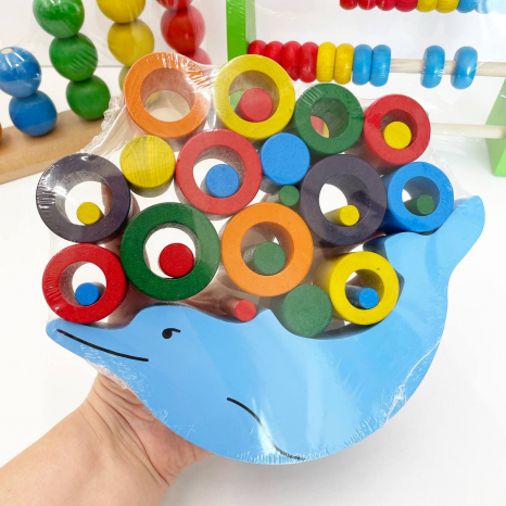 Дерев'яна гра - балансир Дельфін, Komarovtoys А350