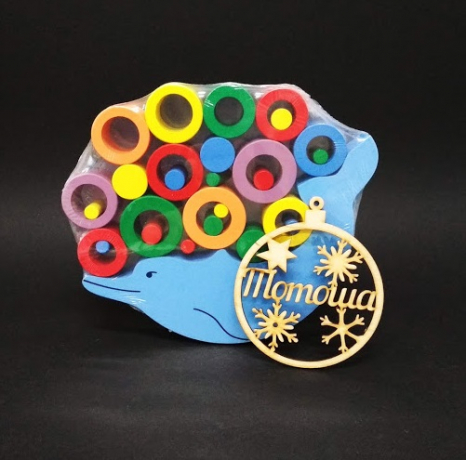 Дерев'яна гра - балансир Дельфін, Komarovtoys А350