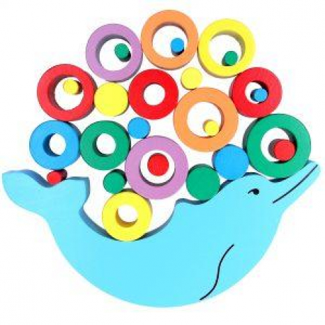 Дерев'яна гра - балансир Дельфін, Komarovtoys А350