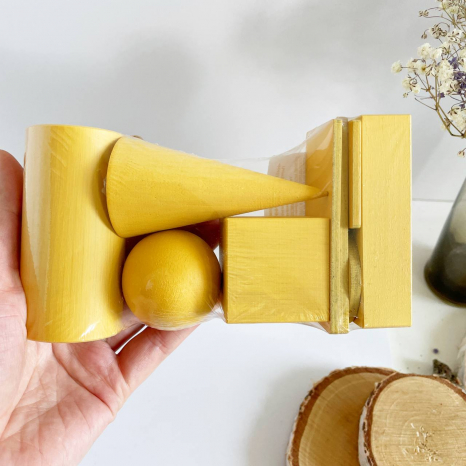 Дерев'яний набір геометричних тіл і їх перерізів d-4 см, KomarovToys А371