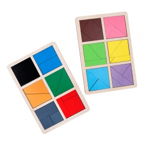 Дерев'яна гра "Склади квадрат" 1-й рівень, KomarovToys А390