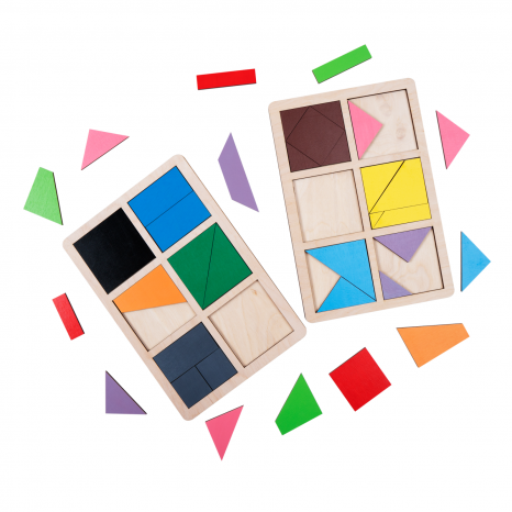 Дерев'яна гра "Склади квадрат" 1-й рівень, KomarovToys А390