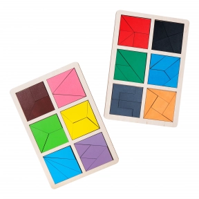 Деревянная игра "Сложи квадрат" 2-й уровень, KomarovToys А391