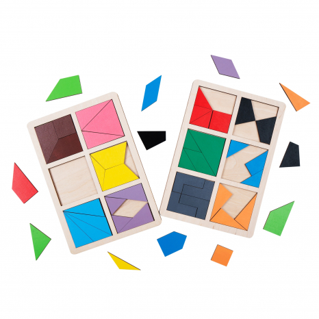 Дерев'яна гра "Склади квадрат" 2-й рівень, KomarovToys А391