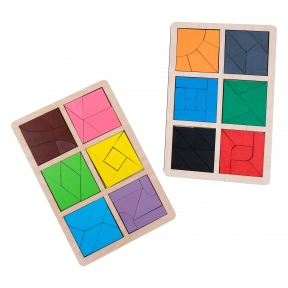 Дерев'яна гра "Склади квадрат" 3-й рівень, KomarovToys А392