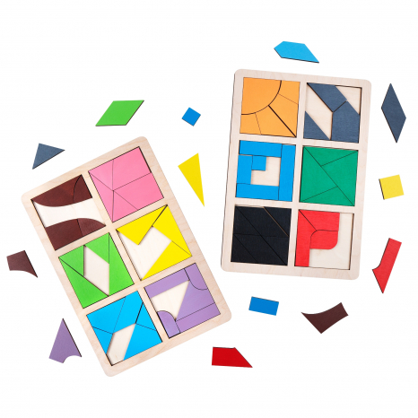 Дерев'яна гра "Склади квадрат" 3-й рівень, KomarovToys А392