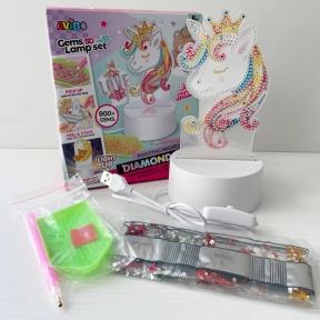 Нічник-єдиноріжка ( від мережі, 3 режими роботи, алмазна мозаїка, інструменти) A 5506 B