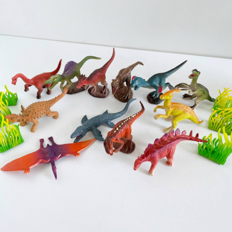 Набір динозаврів A 966-2, 12 фігурок, декорації, у тубі