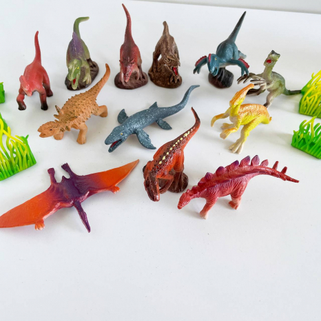 Набір динозаврів A 966-2, 12 фігурок, декорації, у тубі