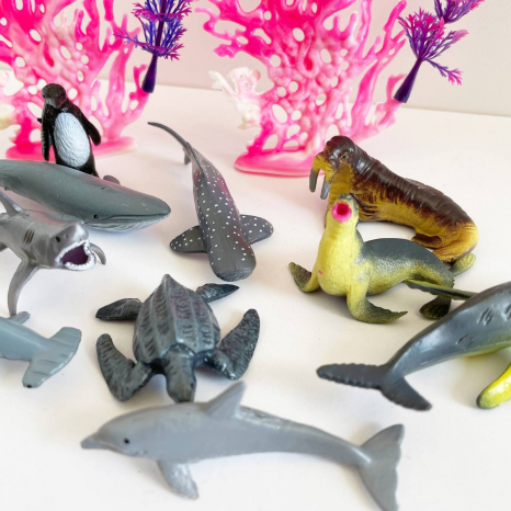 Набор животных Морские обитатели (16 элементов) в тубе A 969-1