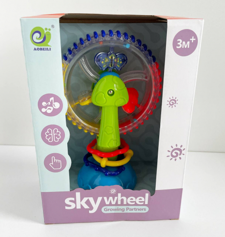 Брязкальце на присосці з рухомими елементами та трищіткою Колесо огляду ABL 002-2