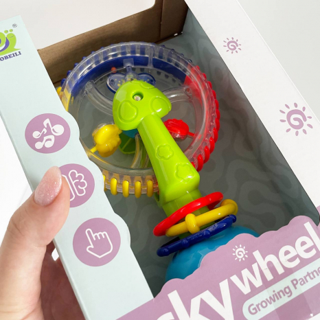 Брязкальце на присосці з рухомими елементами та трищіткою Колесо огляду ABL 002-2